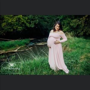 Light pink maternity dress